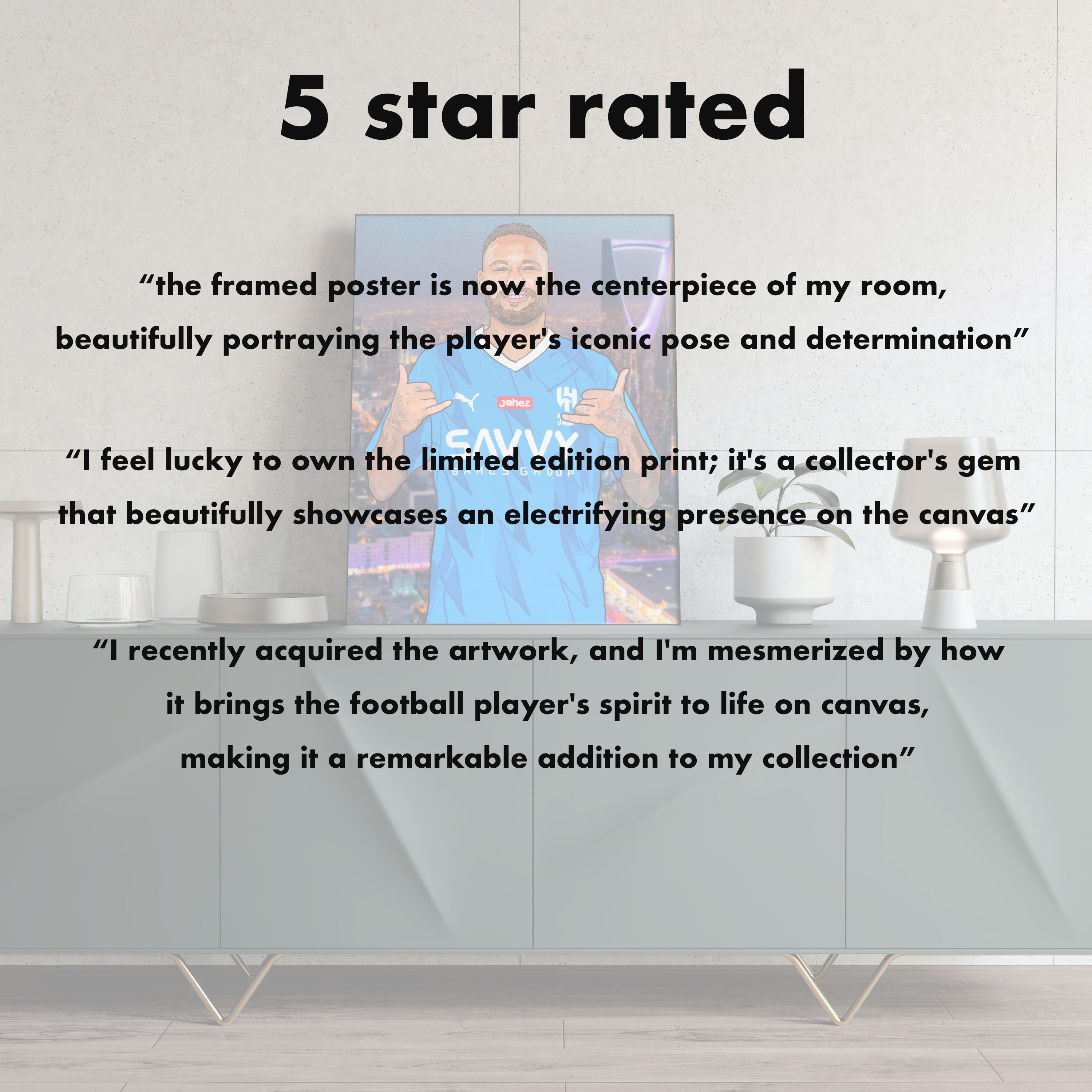 Neymar Al Hilal Art Heavyweight Art Print - Football Post - Perfect Gift - Birthday Present for Him