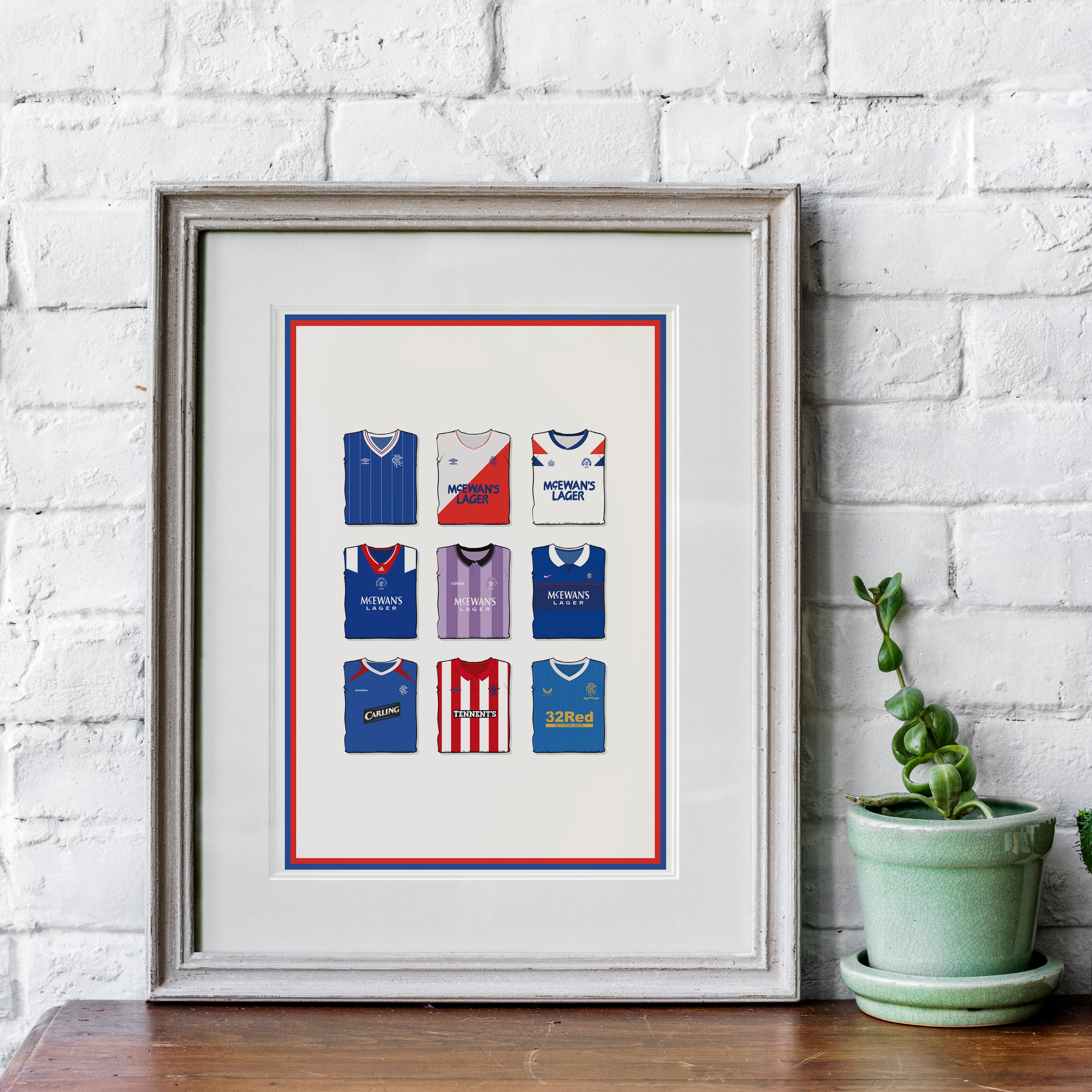 Rangers Collection Heavyweight Art Print - Football Post - Perfect Gift - Birthday Present for Him
