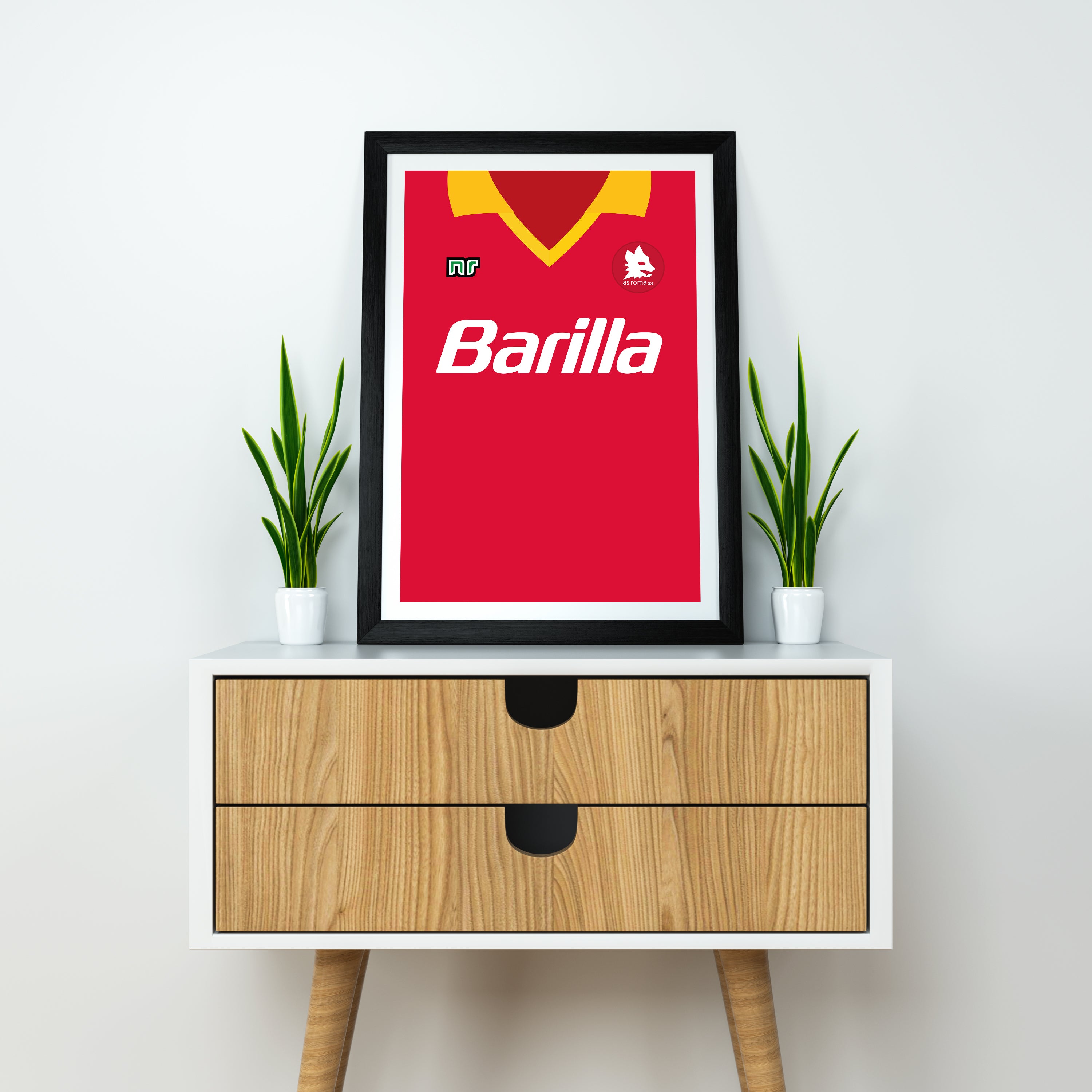 AS Roma (Front) Heavyweight Art Print - Football Post - Perfect Gift - Birthday Present for Him