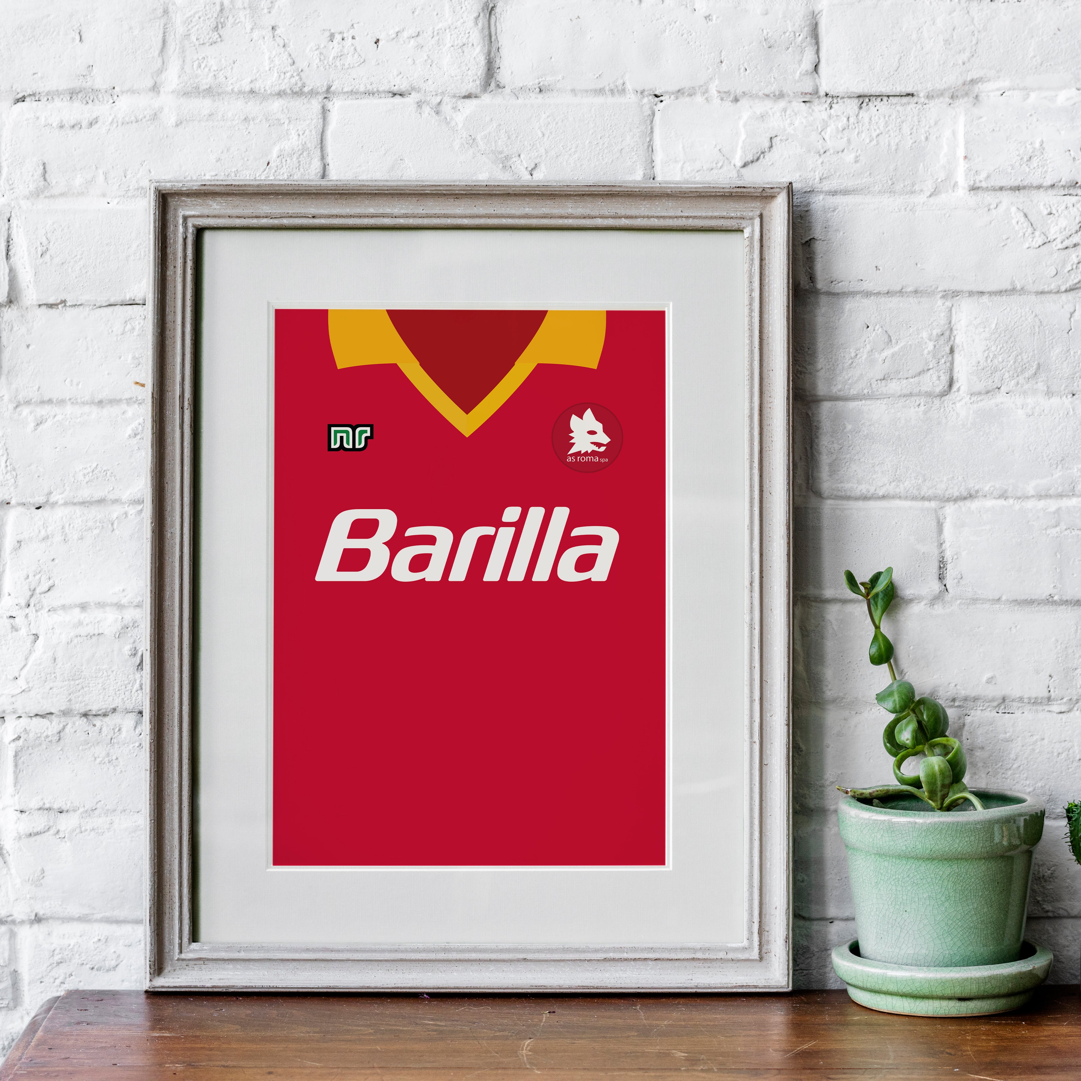 AS Roma (Front) Heavyweight Art Print - Football Post - Perfect Gift - Birthday Present for Him